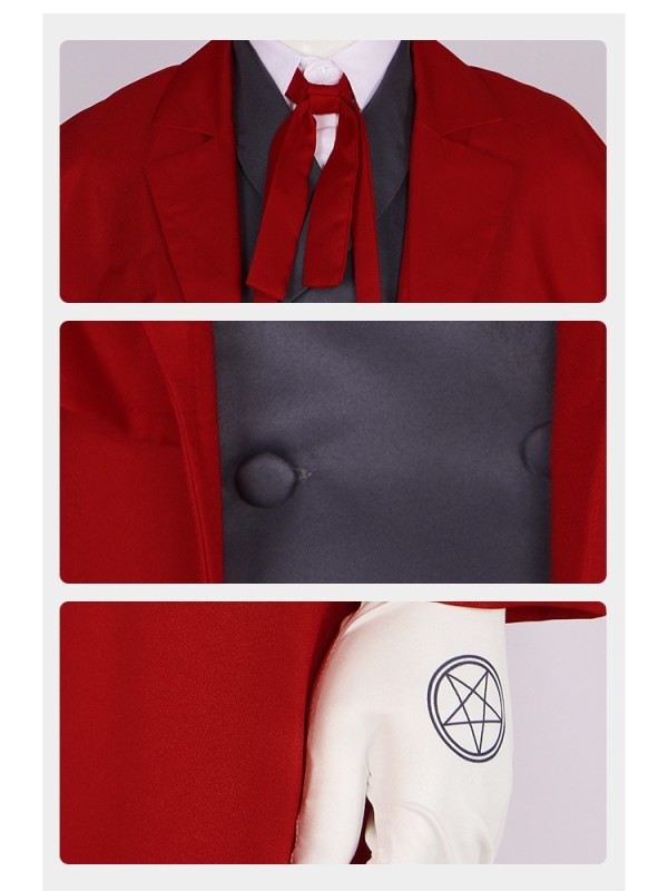 Takerlama Hellsing Alucard Cosplay Costume Red Coat Vest