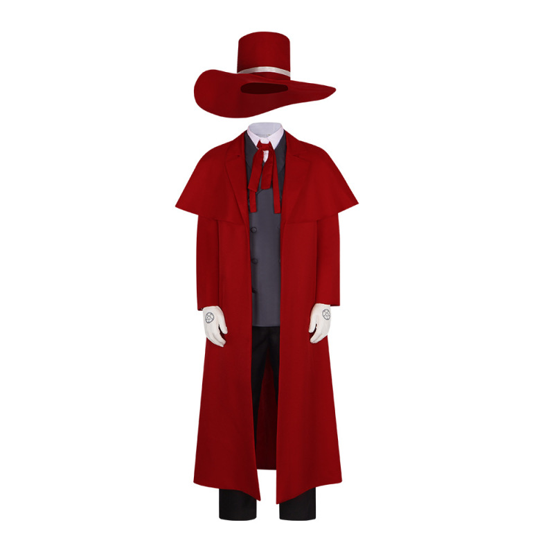 Takerlama Hellsing Alucard Cosplay Costume Red Coat Vest