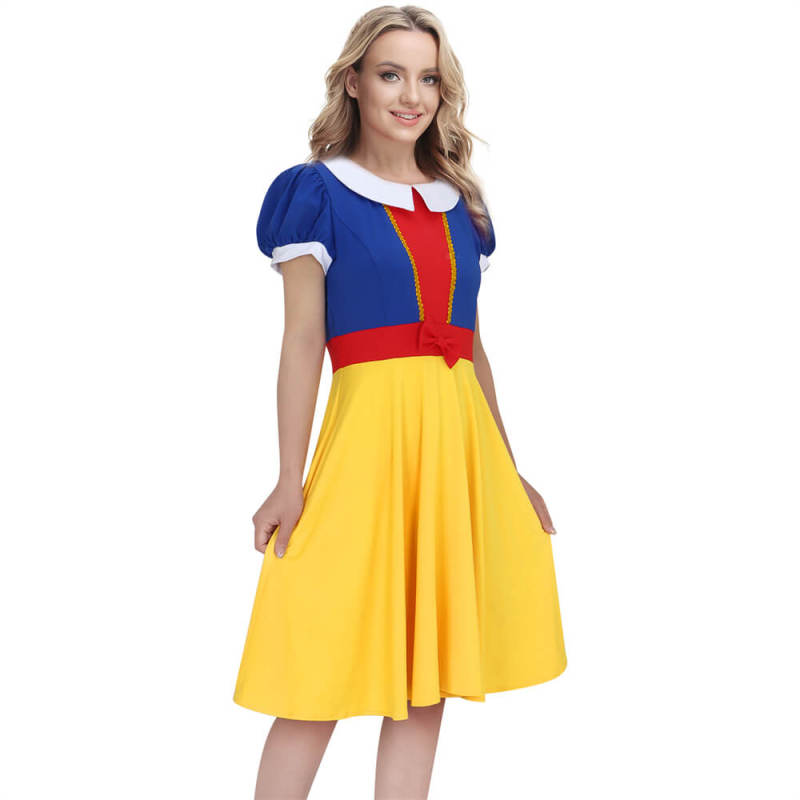 Takerlama Disney Snow White Twirl Dress Yellow Blue