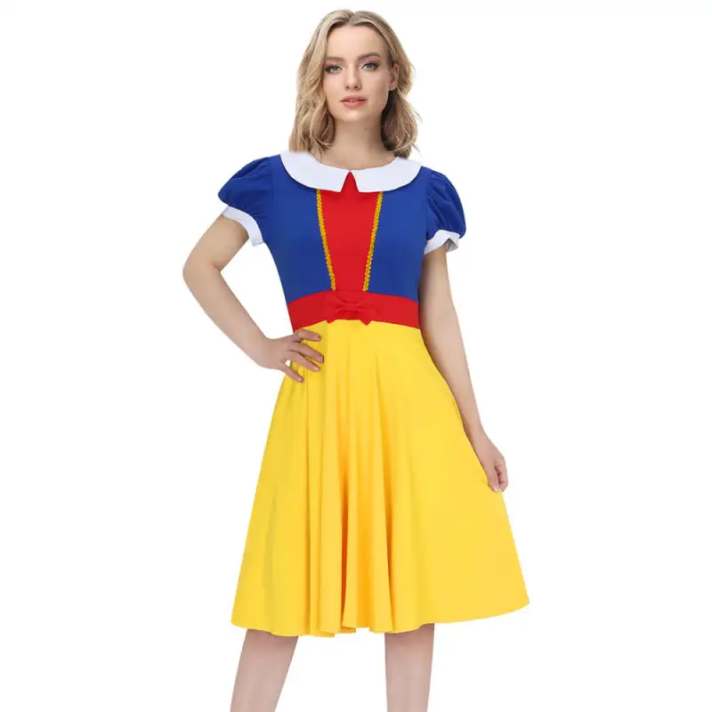 Takerlama Disney Snow White Twirl Dress Yellow Blue