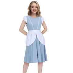 Takerlama Cinderella Twirl Princess Dress-Up Costume for Adult Women Blue