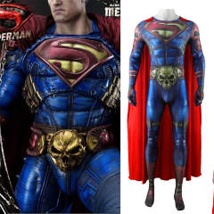 Dark Nights Metal Superman Cosplay Costume Clark Kent Bodysuit Cloak Adults Kids Takerlama