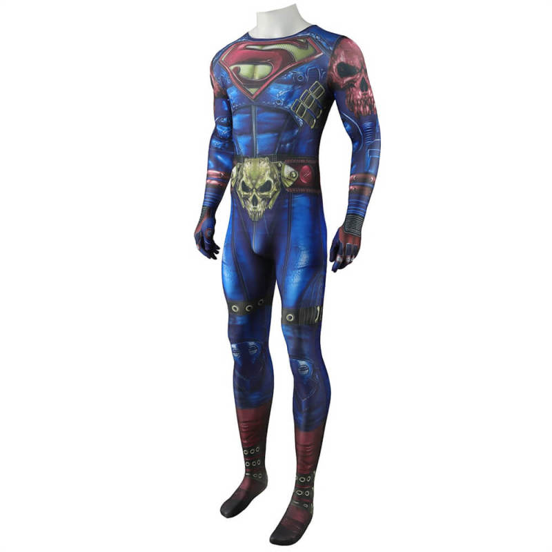 Dark Nights Metal Superman Cosplay Costume Clark Kent Bodysuit Cloak Adults Kids Takerlama