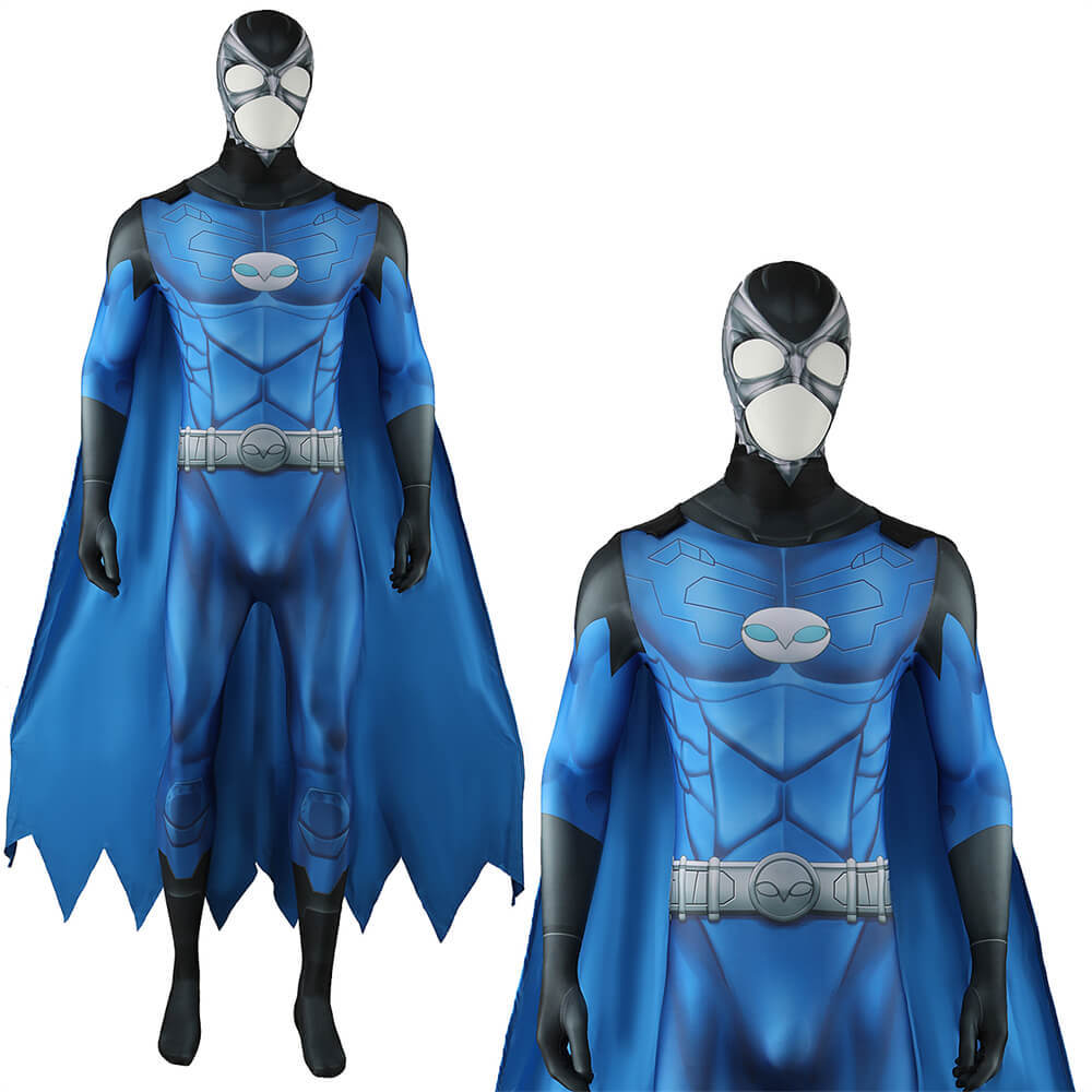 Takerlama Owlman Forever Evil Cosplay Costume Thomas Wayne, Jr Jumpsuit Cloak Blue
