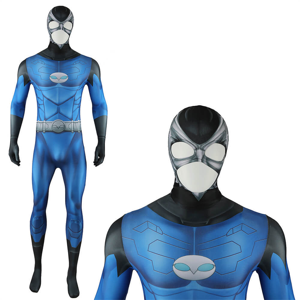 Takerlama Owlman Forever Evil Cosplay Costume Thomas Wayne, Jr Jumpsuit Cloak Blue
