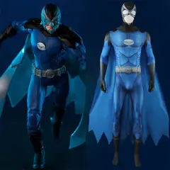 Takerlama Owlman Forever Evil Cosplay Costume Thomas Wayne, Jr Jumpsuit Cloak Blue