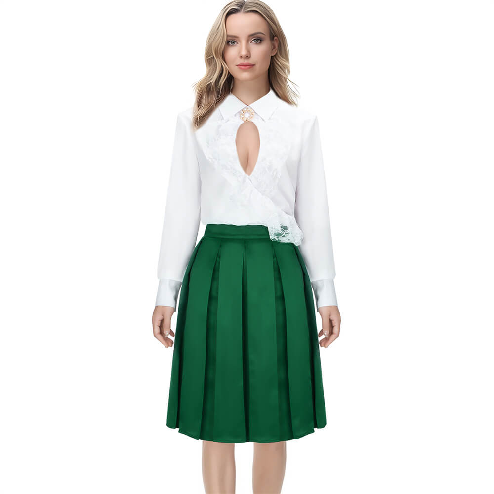 Takerlama National Lampoon s Christmas Vacation Ellen Griswold Christmas Cosplay Costume Shirt Skirt Tie