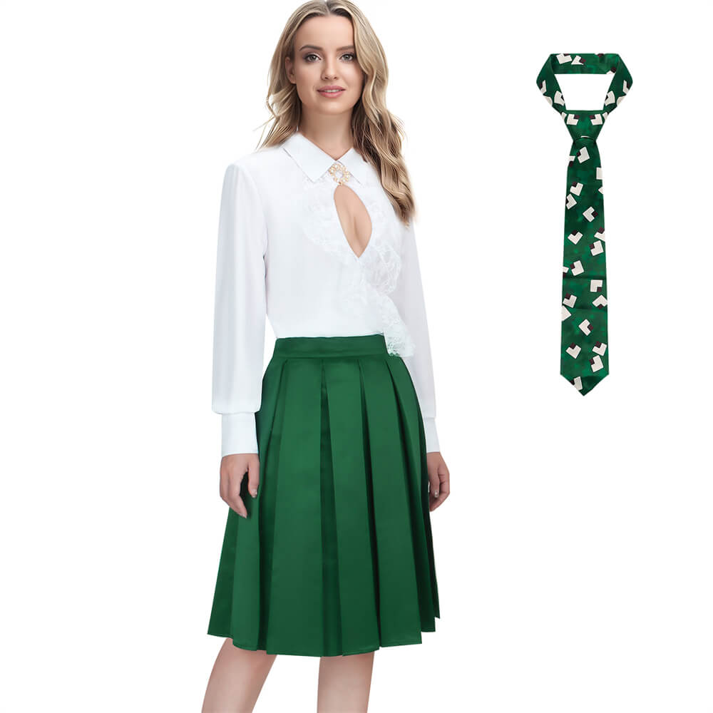 Takerlama National Lampoon s Christmas Vacation Ellen Griswold Christmas Cosplay Costume Shirt Skirt Tie