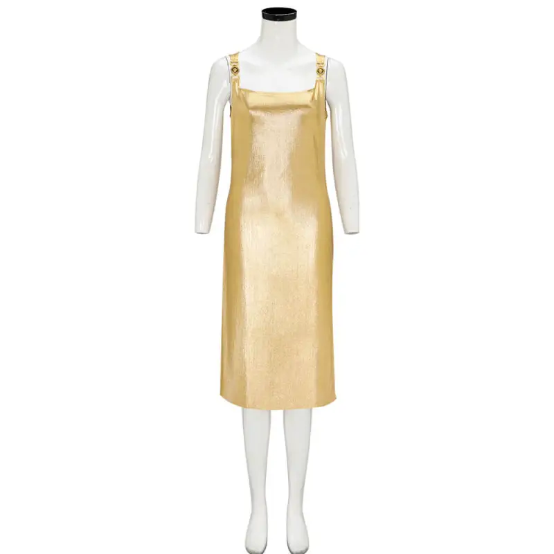 Takerlama Argylle 2024 LaGrange Cosplay Costume Sequin Bodycon Slit Dress Gold Color