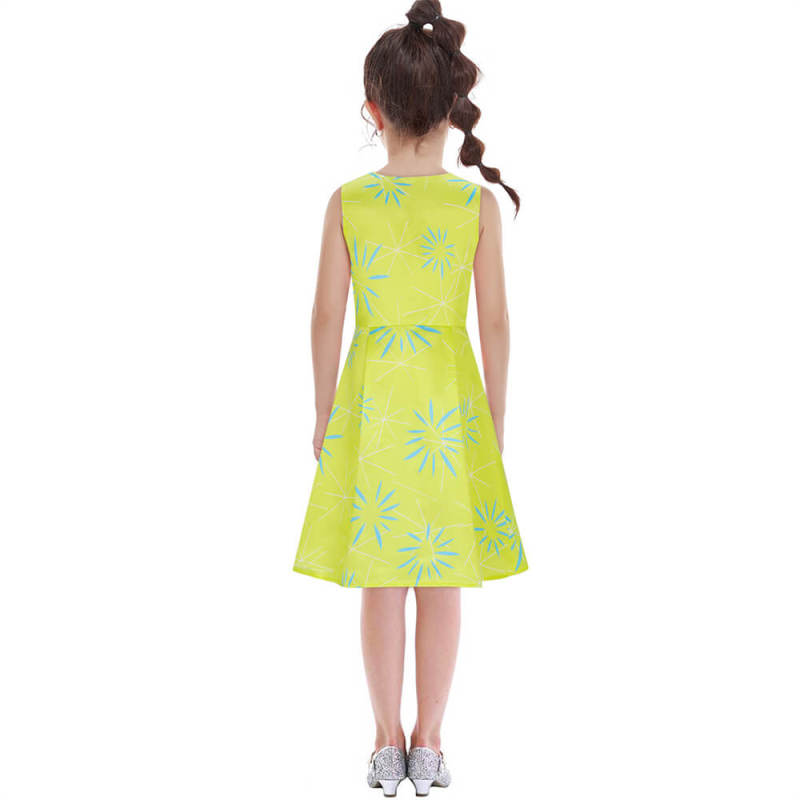 Inside Out 2 JOY Dress for Kids Cosplay Costume Short Summer Dress Gift Takerlama