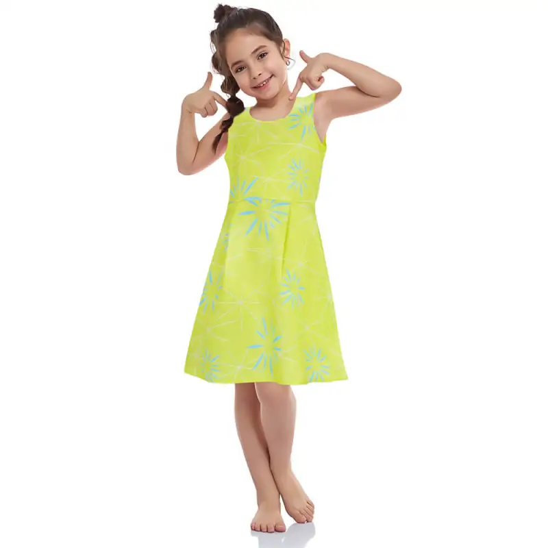 Inside Out 2 JOY Dress for Kids Cosplay Costume Short Summer Dress Gift Takerlama