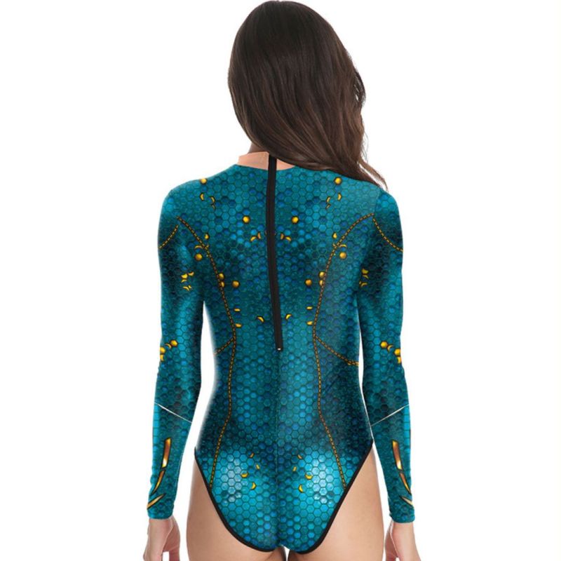 Women Aquaman Queen Mera One Piece Print Swimsuit