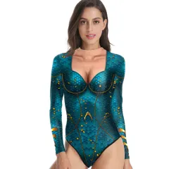 Women Aquaman Queen Mera One Piece Print Swimsuit