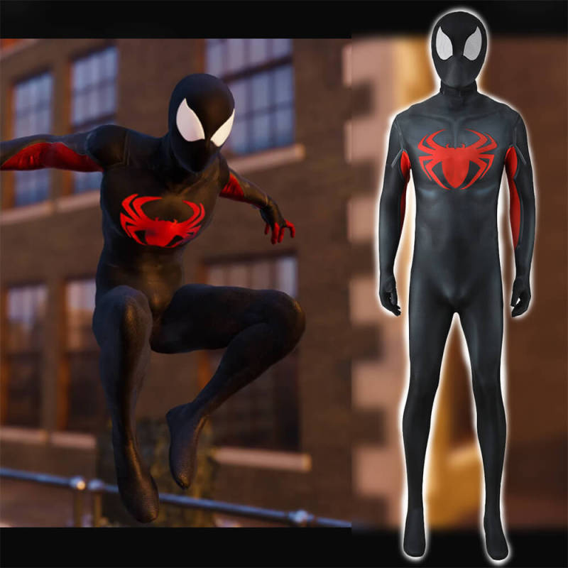 Spider-Man Remastered Midnight Spider Suit Cosplay Costume Adults Kids Takerlama