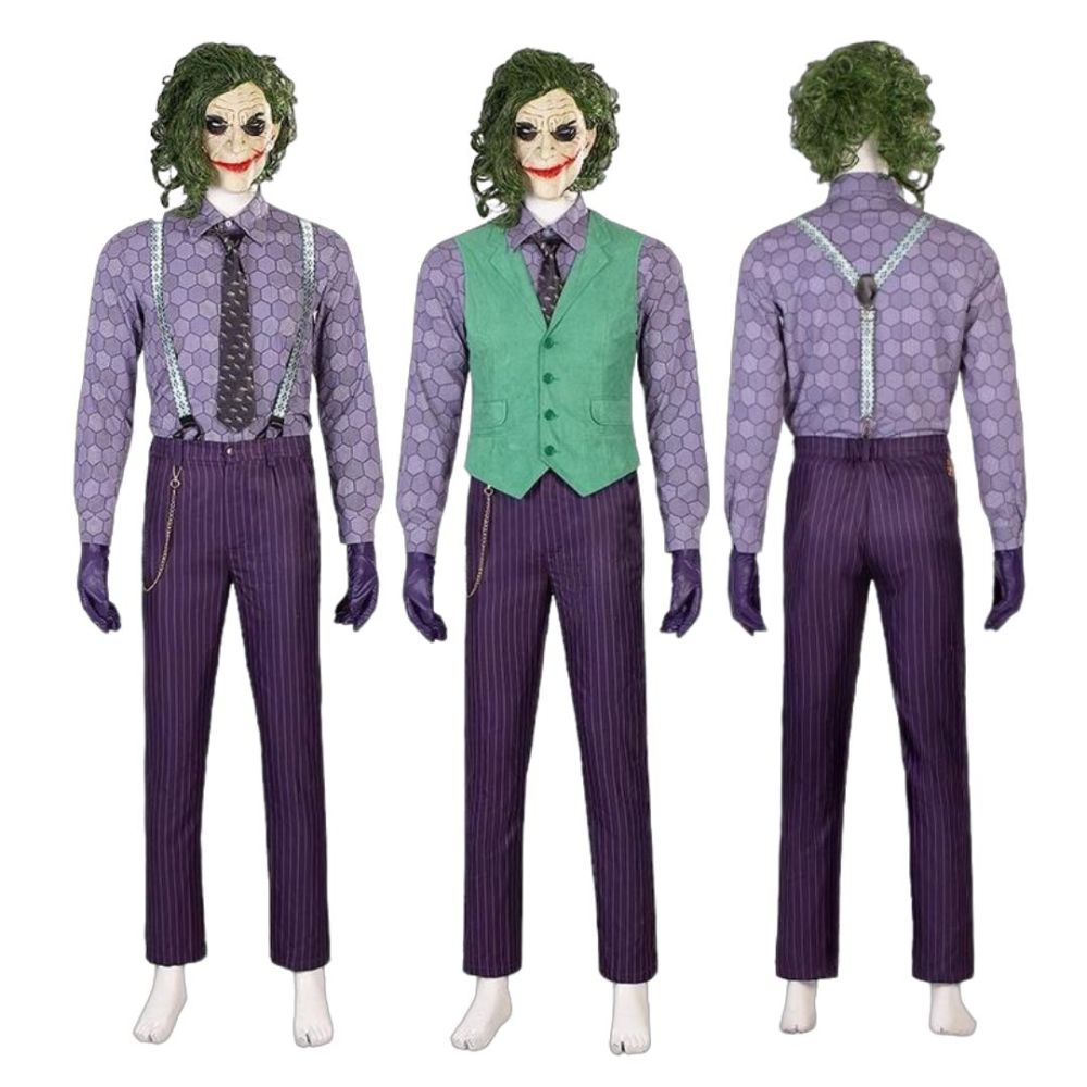 Deluxe Batman Dark Knight Joker Costume Heath Ledger Purple Suit Takerlama