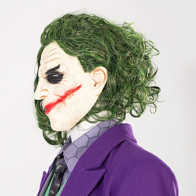 Deluxe Batman Dark Knight Joker Costume Heath Ledger Purple Suit Takerlama