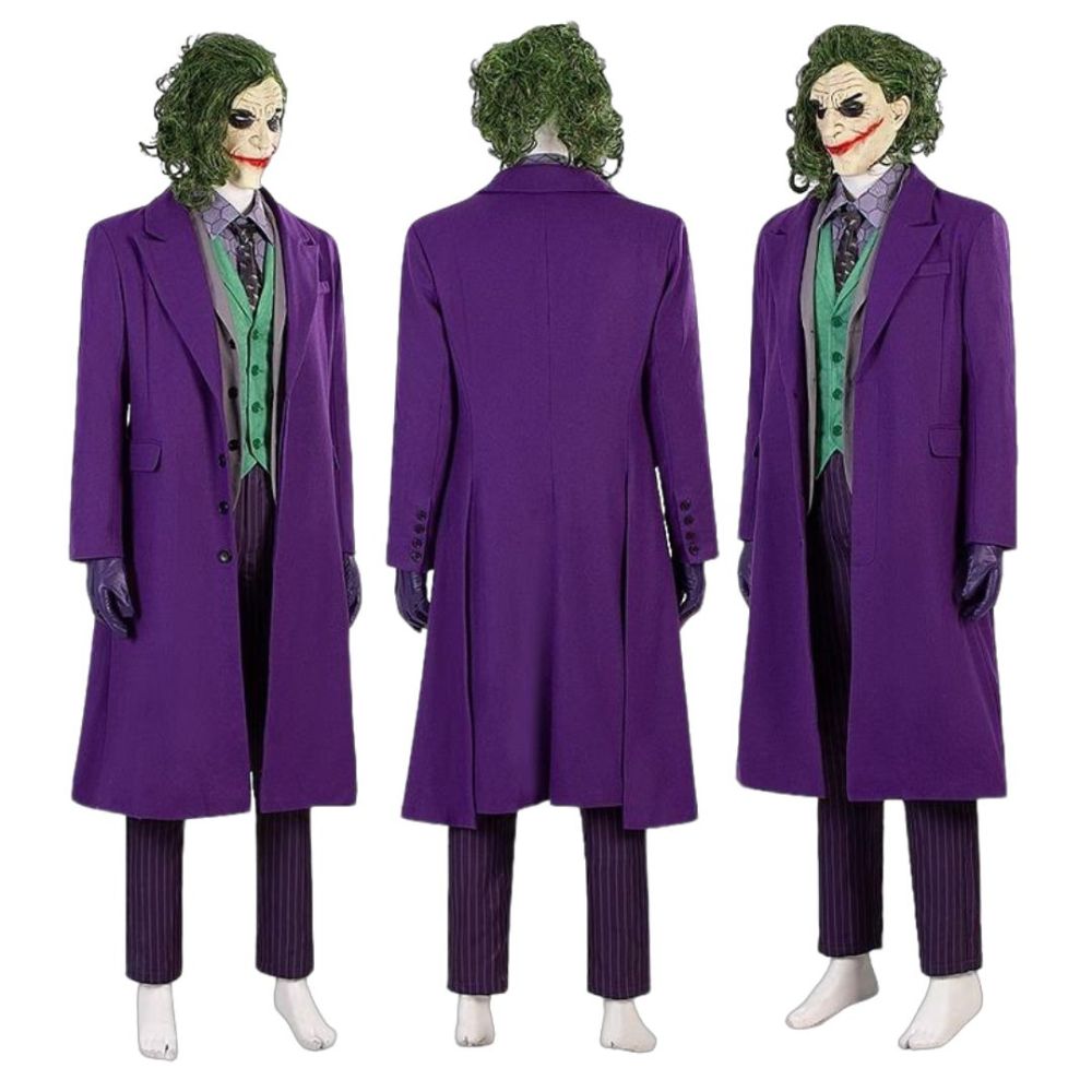 Deluxe Batman Dark Knight Joker Costume Heath Ledger Purple Suit Takerlama