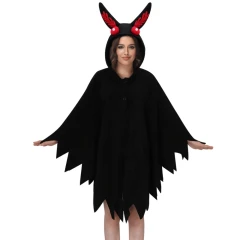 Takerlama Mothman Cosplay Costume Hooded Cape Christmas Party Unisex In Stock