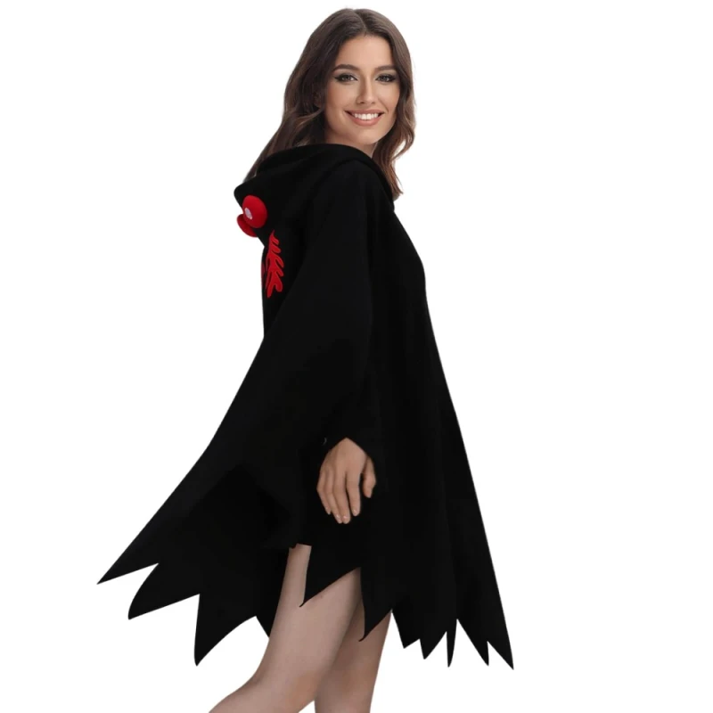 Takerlama Mothman Cosplay Costume Hooded Cape Christmas Party Unisex