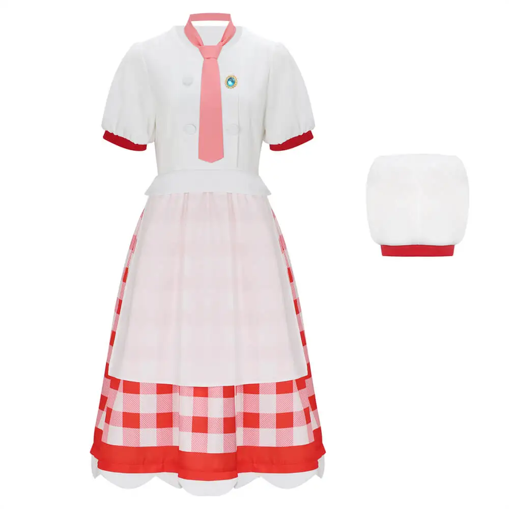 Girls Princess Peach Costume - Kids Cosplay Dress Up Outfit With Accessories