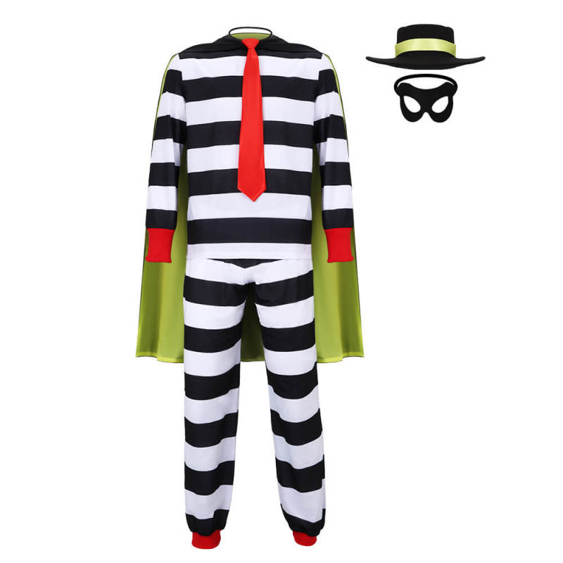Hamburglar Thief Prison Costume Men's Halloween Cosplay Outfits Takerlama