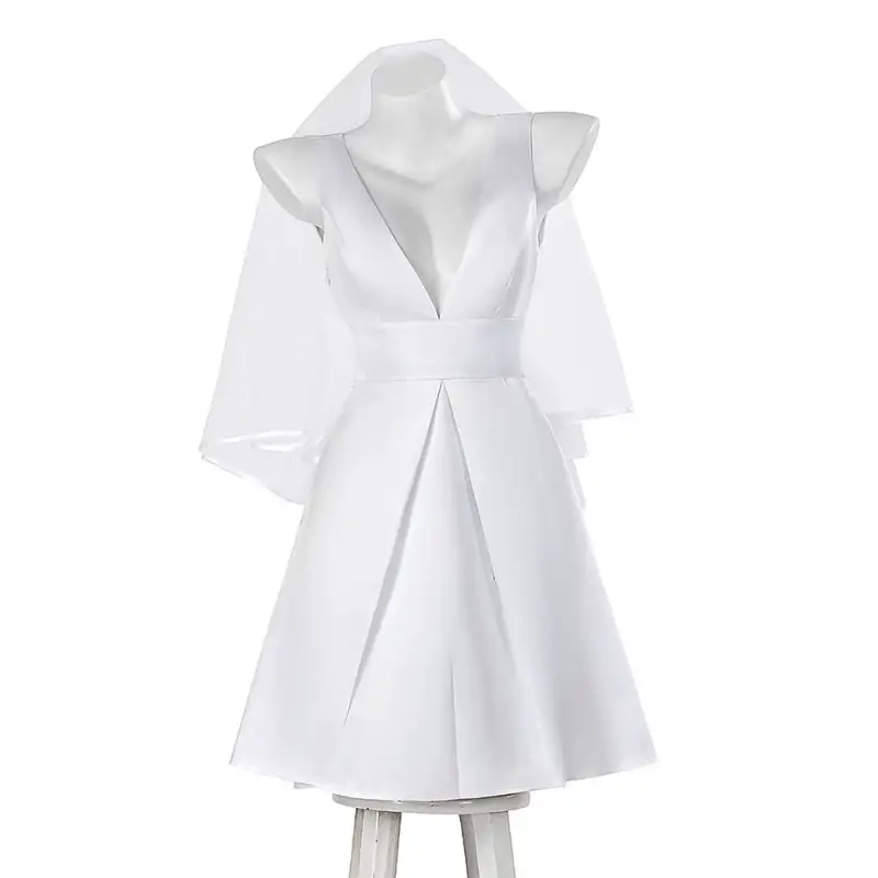 Joker Folie a Deux Harley Quinn Wedding Dress Lady Gaga Halloween Cosplay Costume Takerlama
