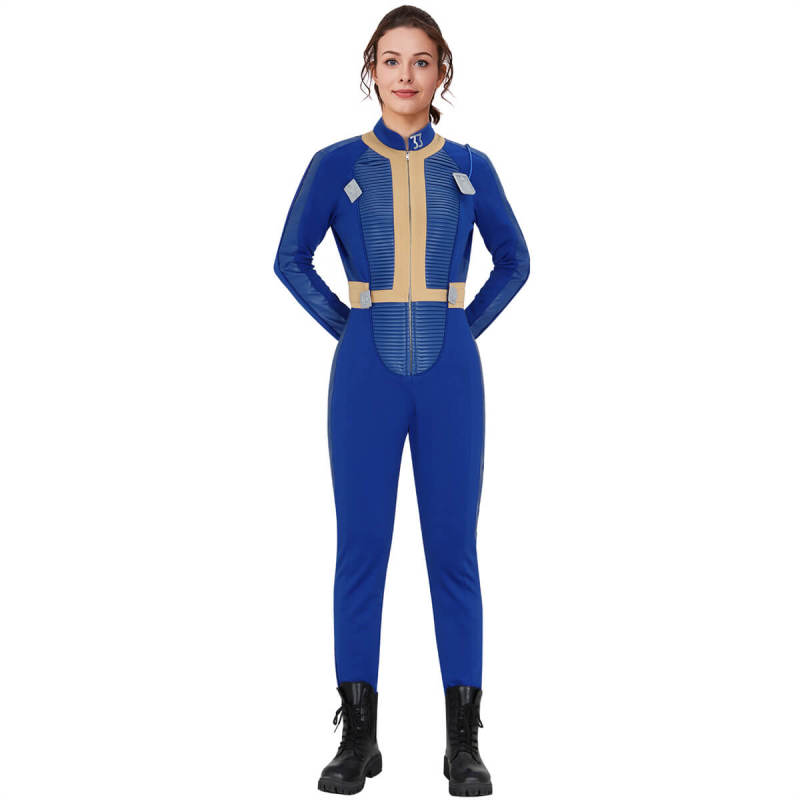 Fallout Vault 33  Lucy Costume TV Series Cosplay Jumpsuit Takerlama