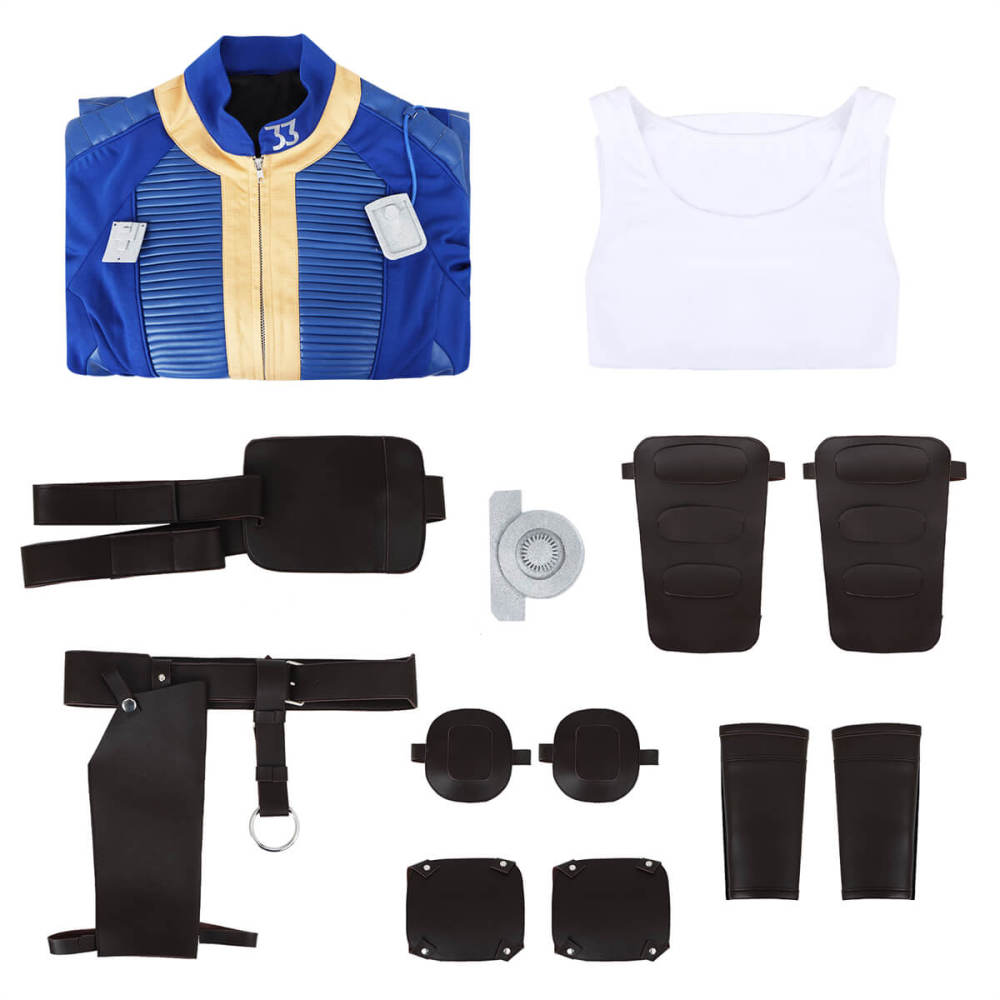 Fallout Vault 33  Lucy Costume TV Series Cosplay Jumpsuit Takerlama