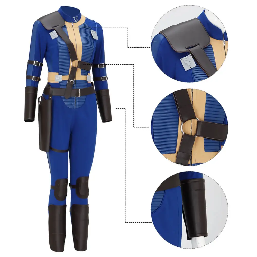 Fallout Vault 33 Lucy Costume TV Series Cosplay Jumpsuit Women Takerlama