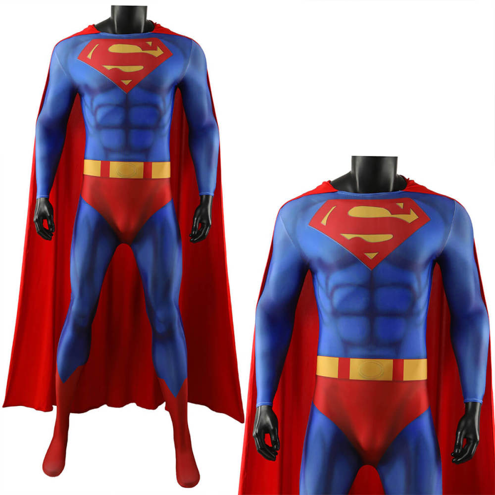 Superman 1978 Cosplay Costume Superhero Clark Kent  Jumpsuit Cloak Takerlama