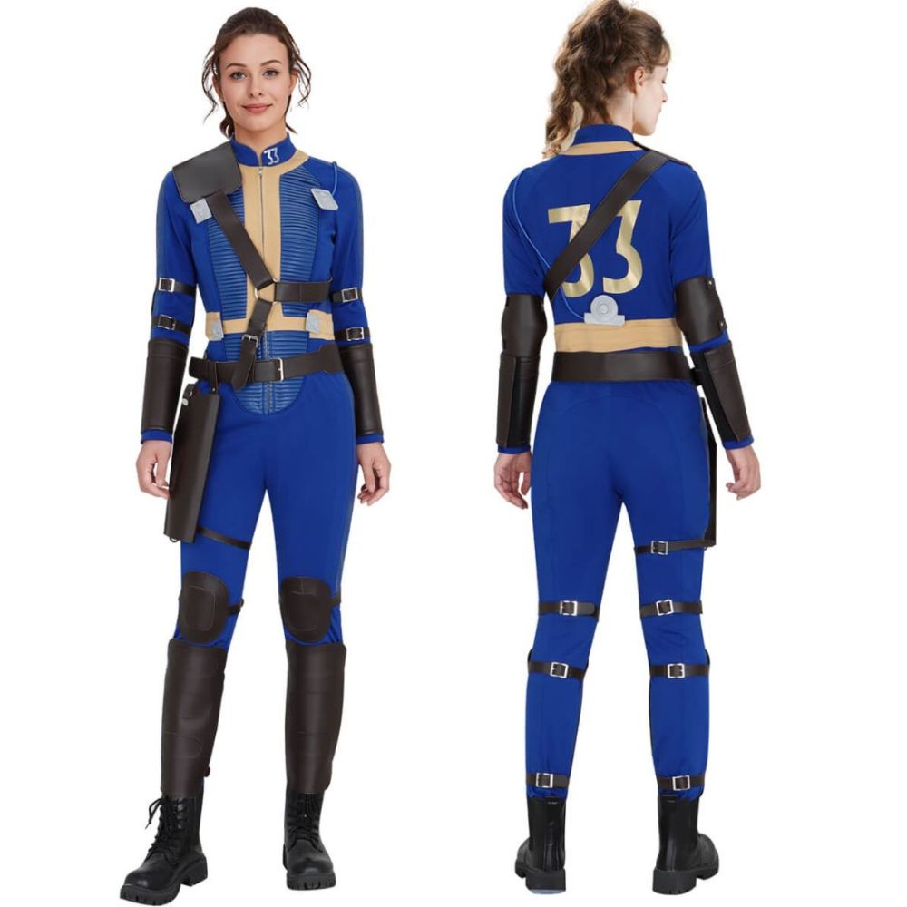 Fallout Vault 33  Lucy Costume TV Series Cosplay Jumpsuit Takerlama
