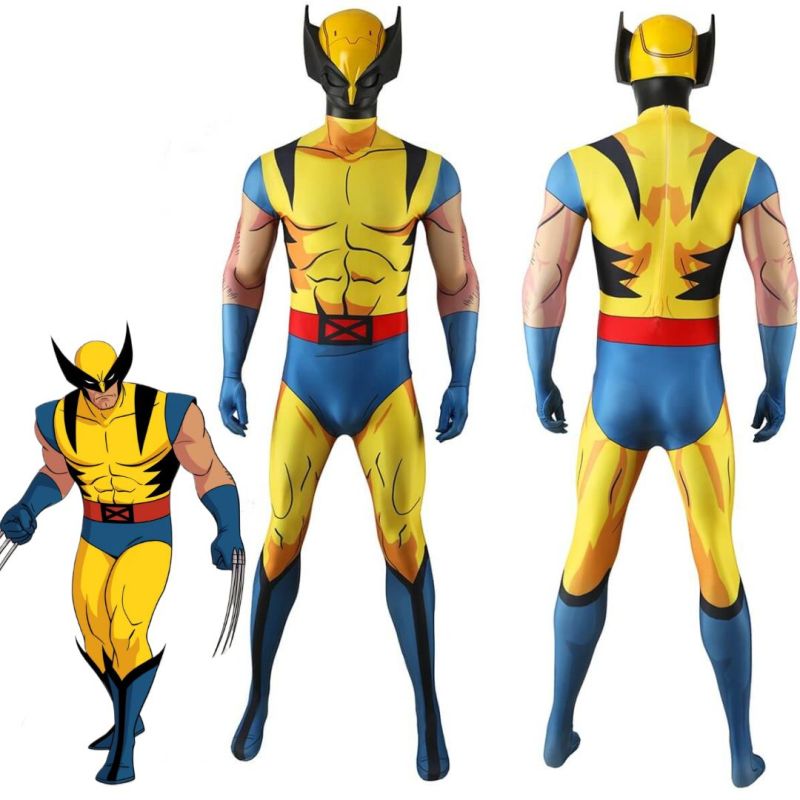 X-Men '97 Wolverine Cosplay Costume Bodysuit With Mask for Adults Kids Takerlama