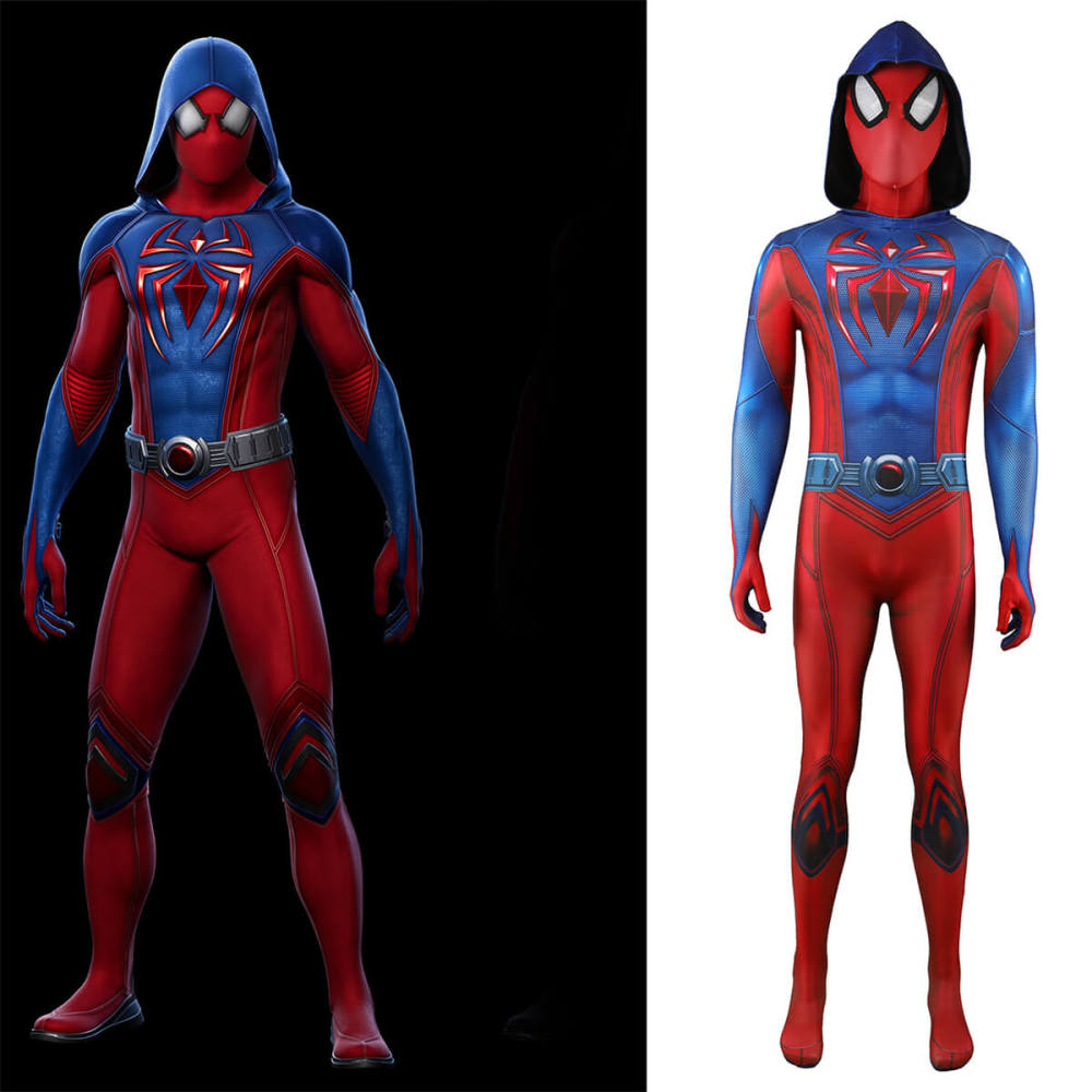 Takerlama Spider-Man 2 PS5 Scarlet Spider III Suit Superhero Cosplay Costume Men Kids