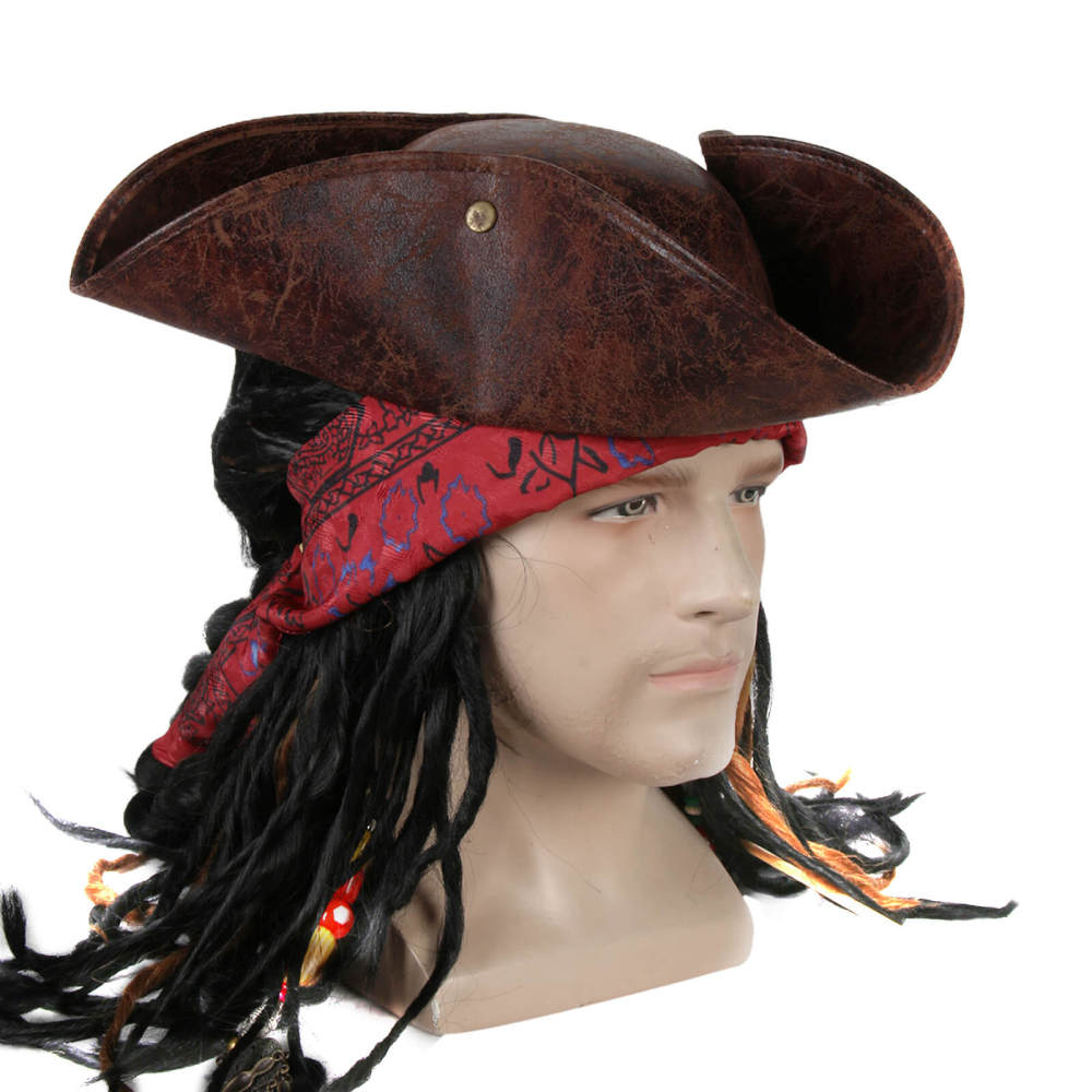 Pirates of The Caribbean Triangle Hat Pirate Captain Halloween Cosplay Props Takerlama