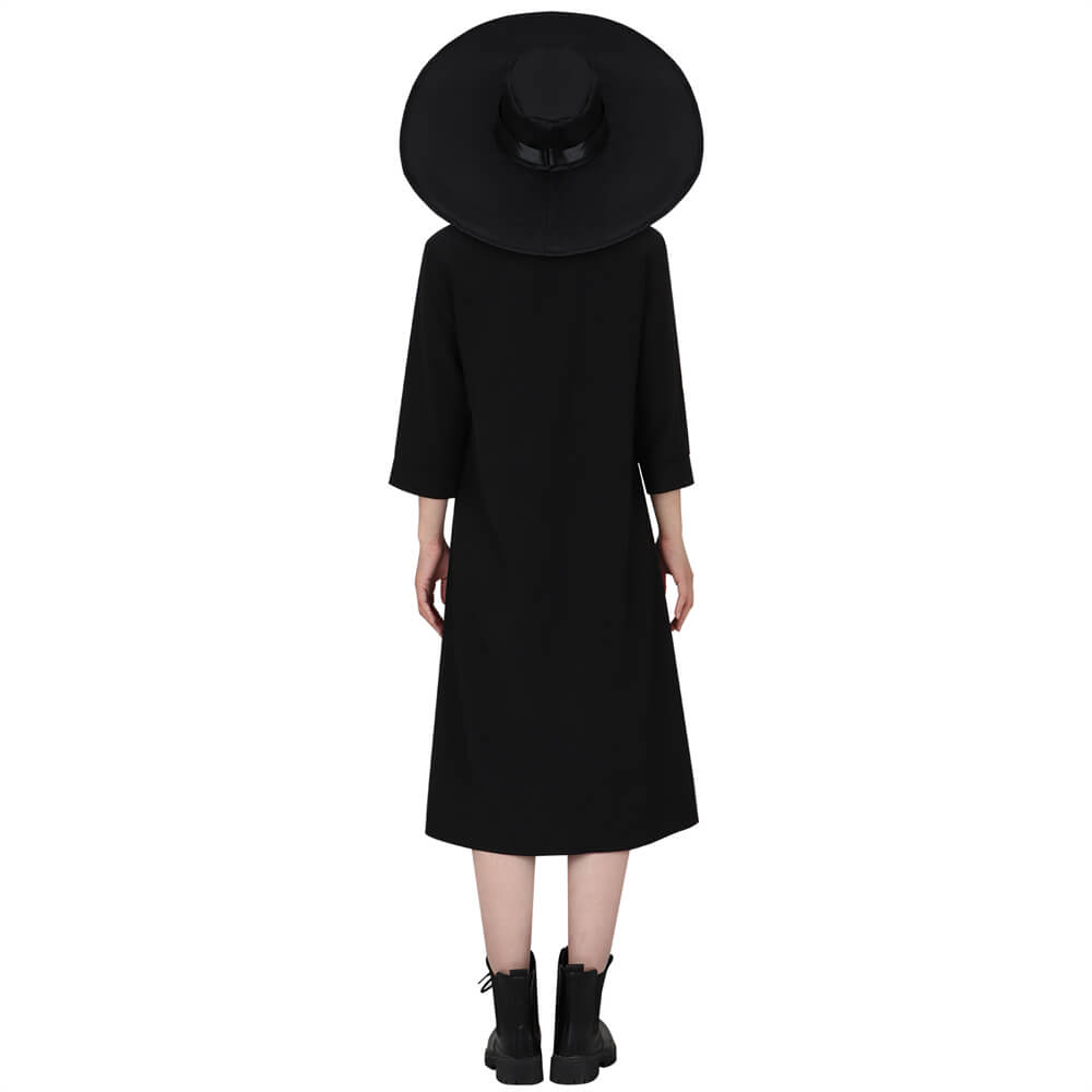 Beetlejuice Lydia Deetz Black Cosplay Costume Fancy Dress With Hat