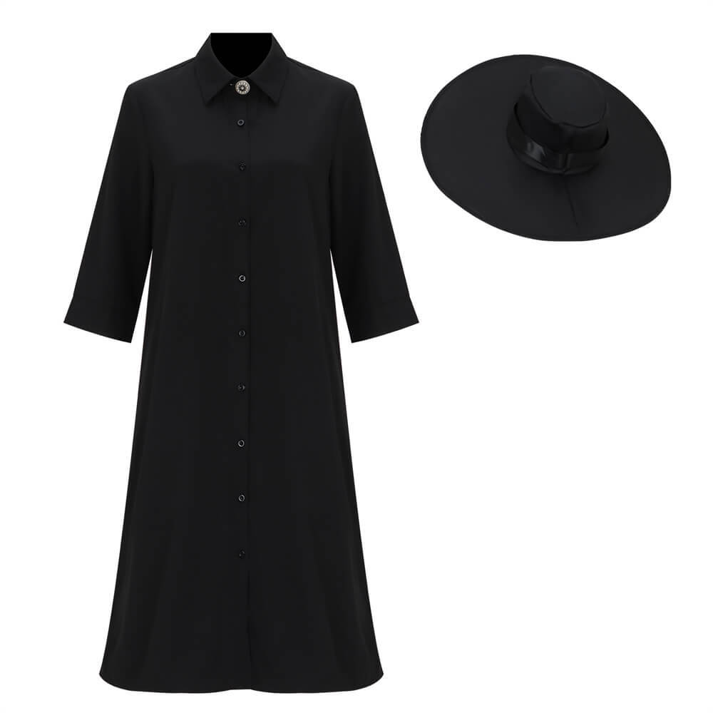 Beetlejuice Lydia Deetz Black Cosplay Costume Fancy Dress With Hat Takerlama