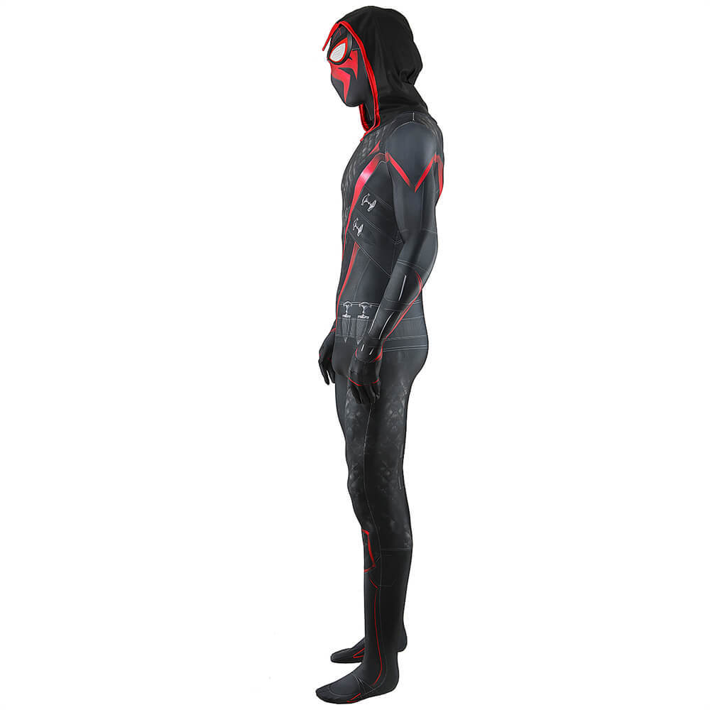 Takerlama Spider-Man 2 PS5 Shadow-Spider Suit Game Superhero Miles Morales Cosplay Costume For Men Kids