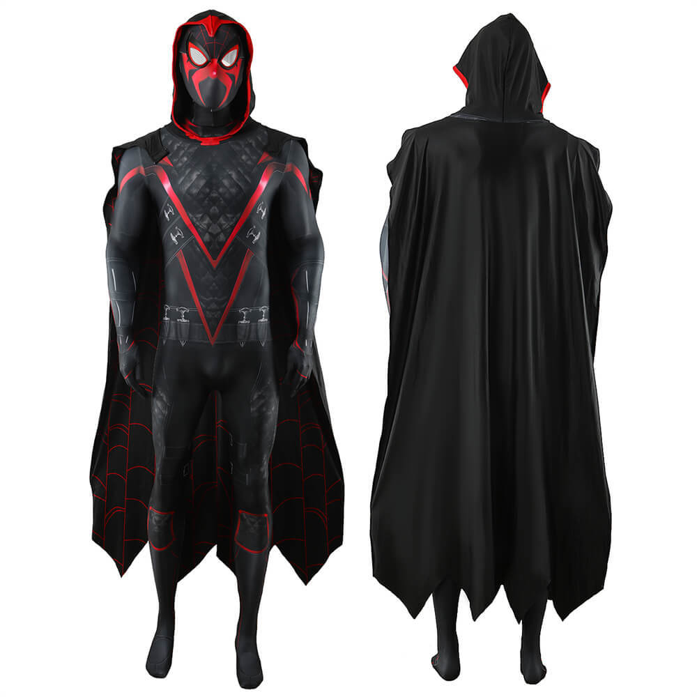 Takerlama Spider-Man 2 PS5 Shadow-Spider Suit Game Superhero Miles Morales Cosplay Costume For Men Kids