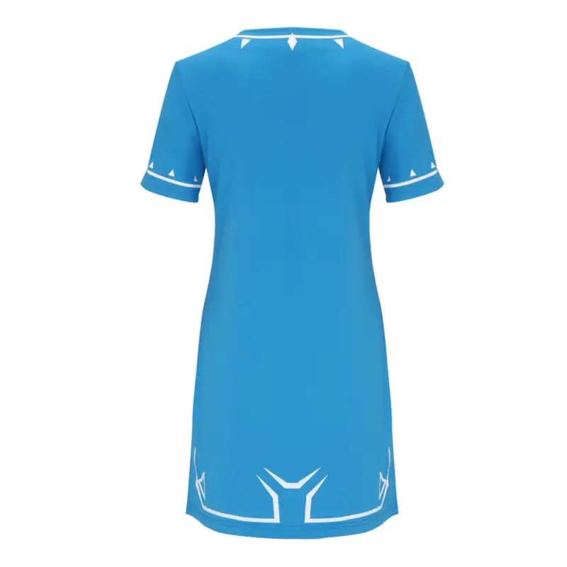 The Legend of Zelda Breath of the Wild Link Cosplay Costume Blue Summer Dress Takerlama