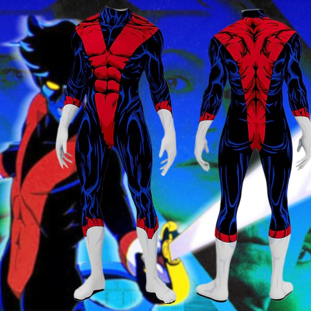 X-Men 97 Nightcrawler Cosplay Costume Marvel Comic Superhero Jumpsuit for Adults Kids Takerlama