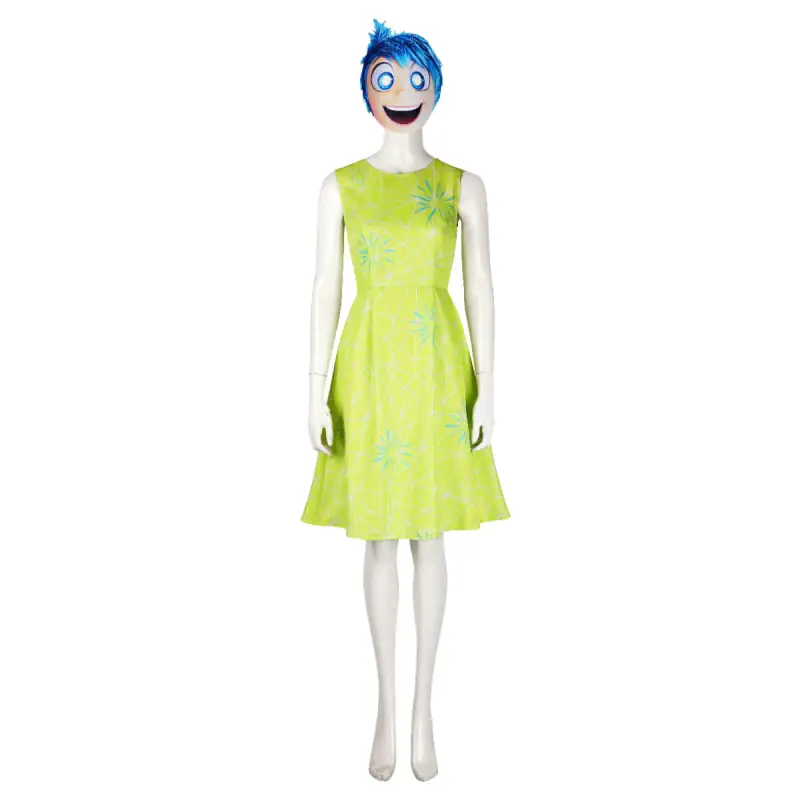 Inside Out 2 Joy Cosplay Costume Movie Summer Dress Mask  Takerlama