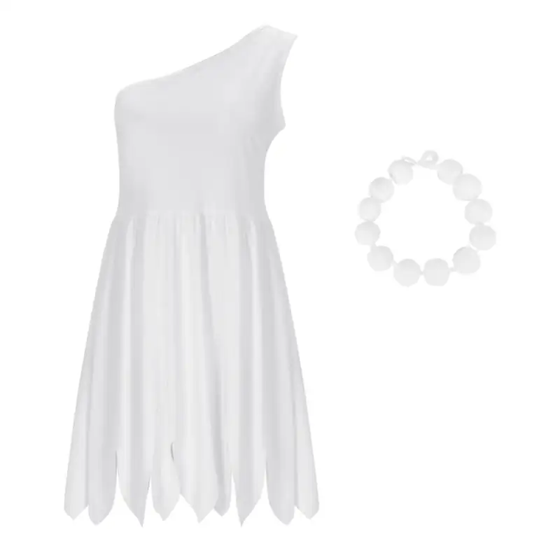 Wilma Flintstone Cosplay Costume White Fancy Dress Halloween Party-The Flintstones Takerlama