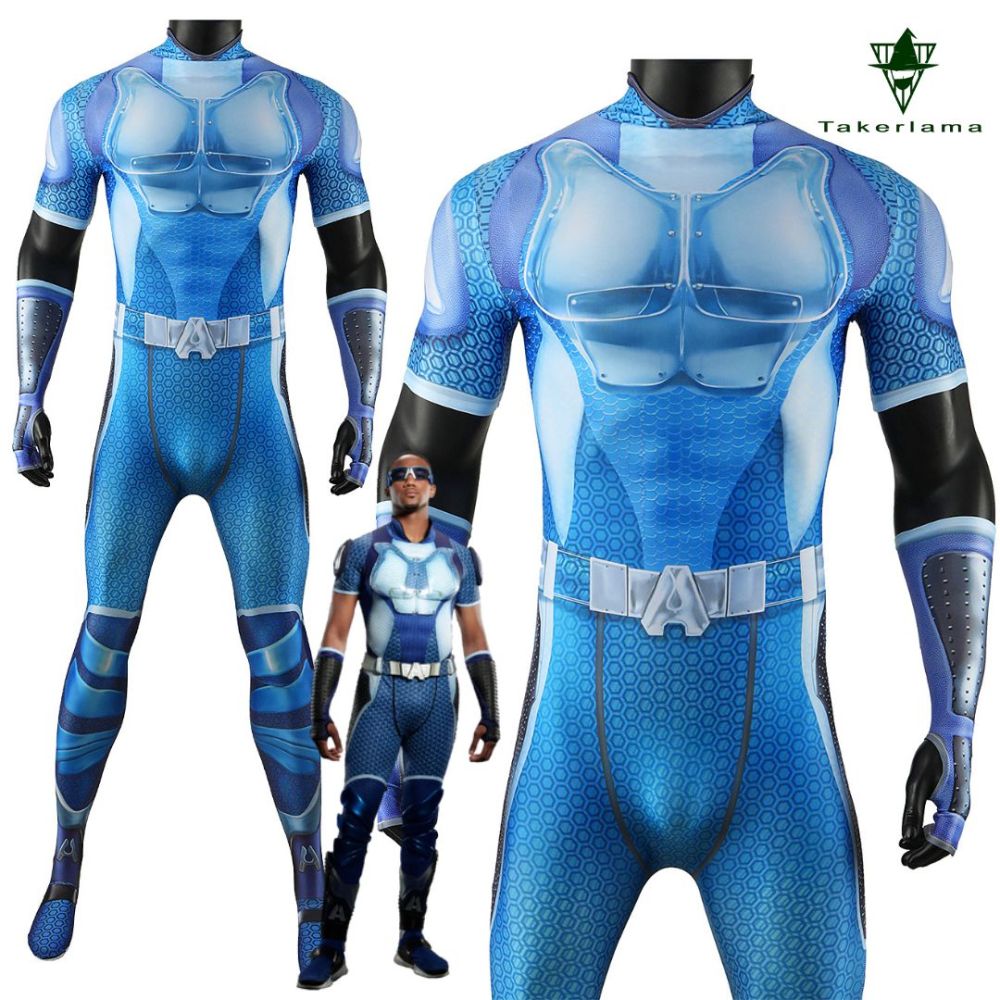The Boys A-Train Cosplay Costume Jumpsuit with Gloves for Adults Kids Takerlama