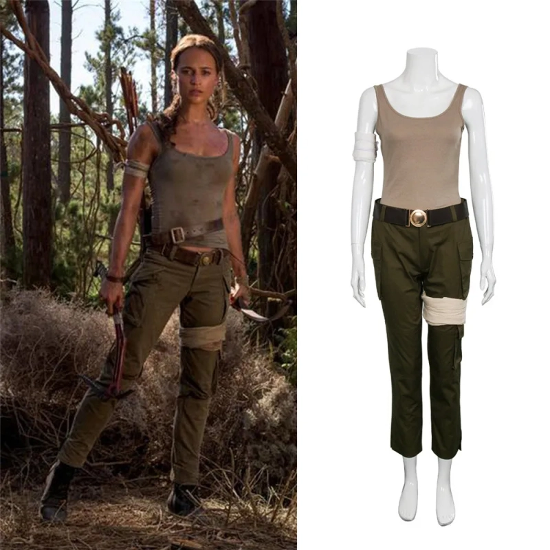 Tomb Raider Lara Croft Cosplay Costume Women Halloween Party Fancy Dress Takerlama