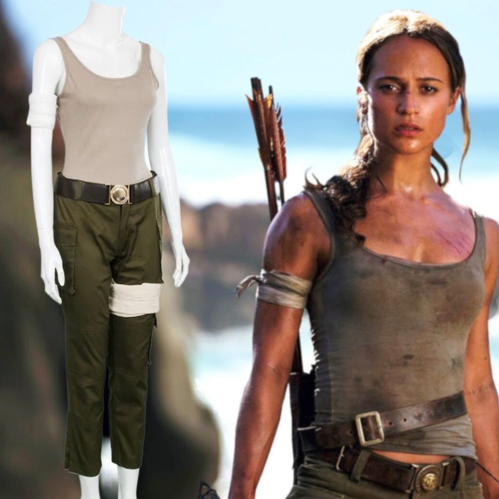 Tomb Raider Lara Croft Cosplay Costume Women Halloween Party Fancy Dress Takerlama