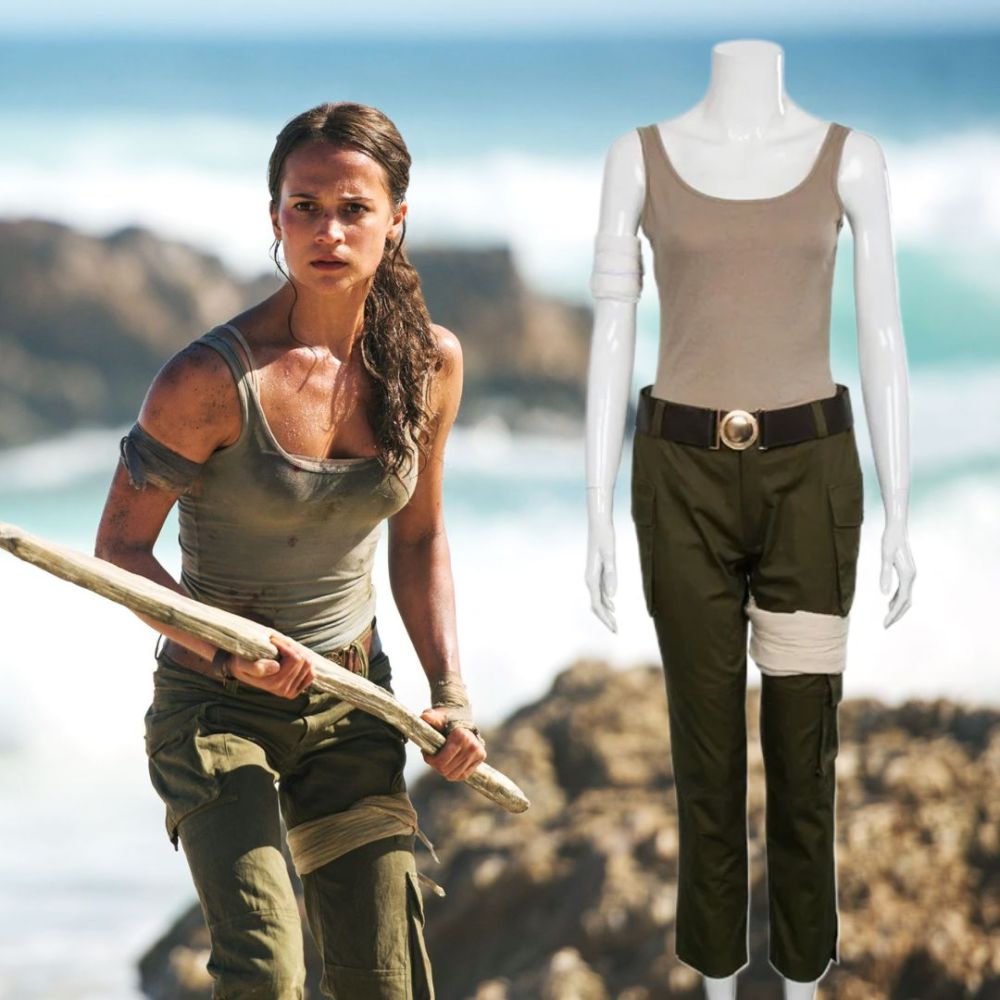Tomb Raider Lara Croft Cosplay Costume Women Halloween Party Fancy Dress Takerlama