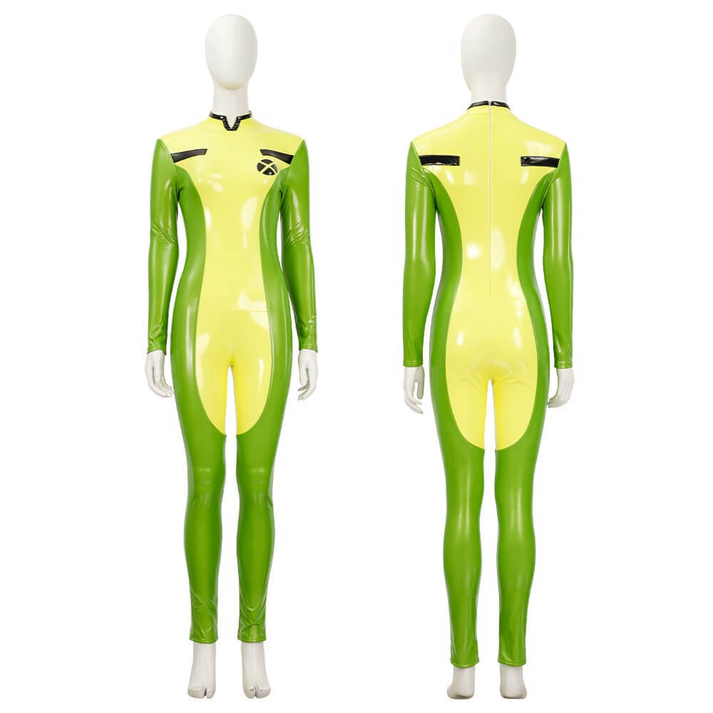 X-Men 97 Rogue Cosplay Costume Marvel Legend PU Leather Coat Jumpsuit Top Level Takerlama
