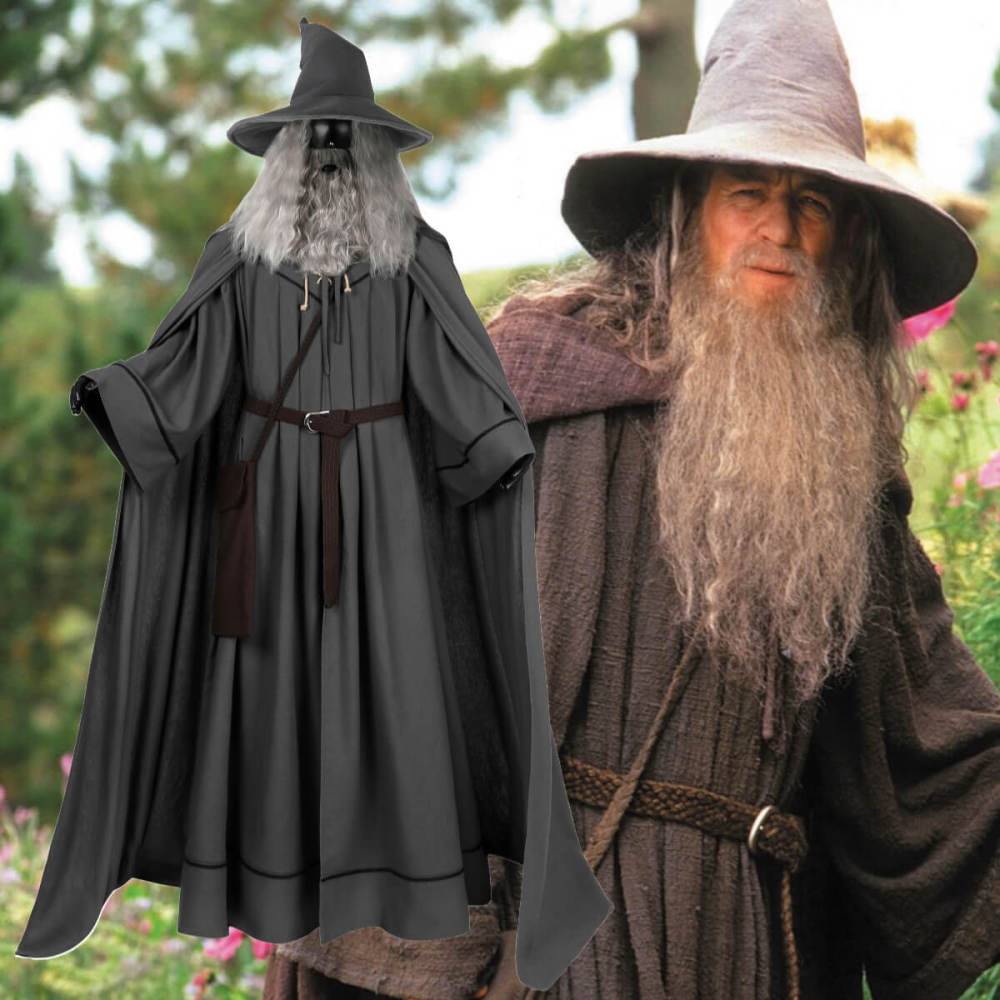 The Hobbit Gandalf Wizard Cosplay Costume The Lord of the Rings Men's Halloween Party Outfits Takerlama