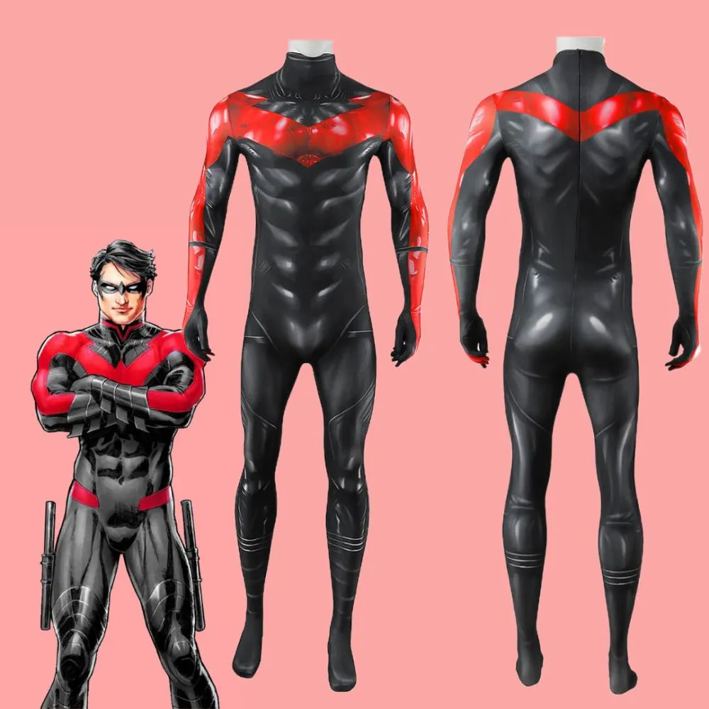Cosplay Costume Nightwing Batman Jumpsuit Blue Men Halloween Carnival Party Outfits