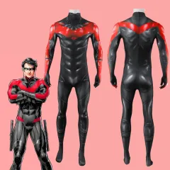 Batman Hush Nightwing Halloween Cosplay Costume 3D Printed Red Jumpsuit Takerlama